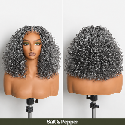 🔥13x6 HD Lace Wig Glueless Wear & Go 12” Boho Braids Water Wave Pre-Cut Lace Wig – Premium Fiber, Beginner Friendly