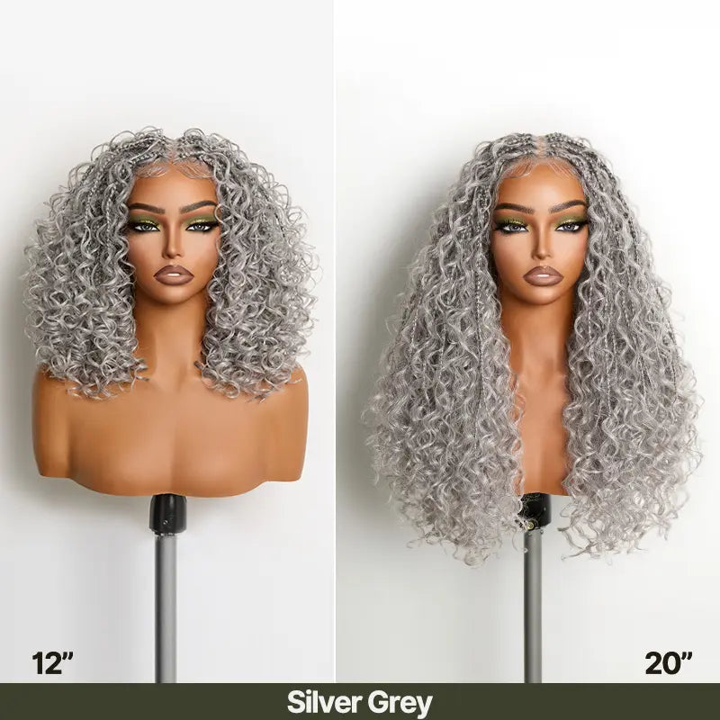 🔥13x6 HD Lace Wig Glueless Wear & Go 12” Boho Braids Water Wave Pre-Cut Lace Wig – Premium Fiber, Beginner Friendly