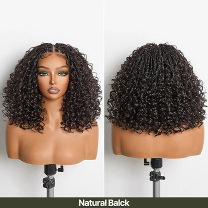 🔥13x6 HD Lace Wig Glueless Wear & Go 12” Boho Braids Water Wave Pre-Cut Lace Wig – Premium Fiber, Beginner Friendly